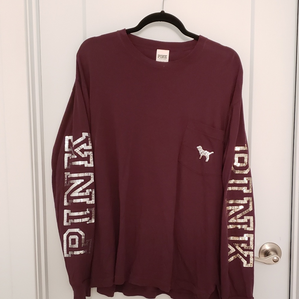 Victoria's secret PINK Long Sleeve W/ Gold Sequins